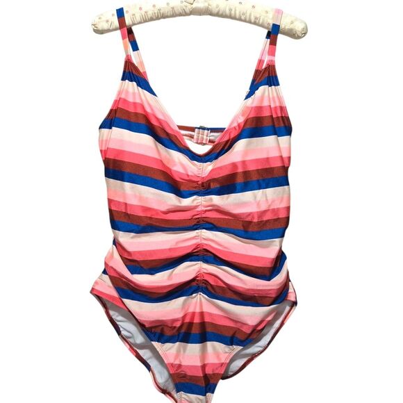 NWT Island Rays One Piece Striped Swimsuit Plus Size 3X - Picture 1 of 10